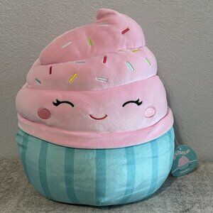 Squishmallows Diedre The Cupcake 14" 2021 Kellytoy Plush Sprinkles Pink